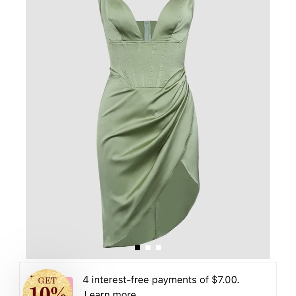 Satin V-Neck Wrapped Mini Dress
